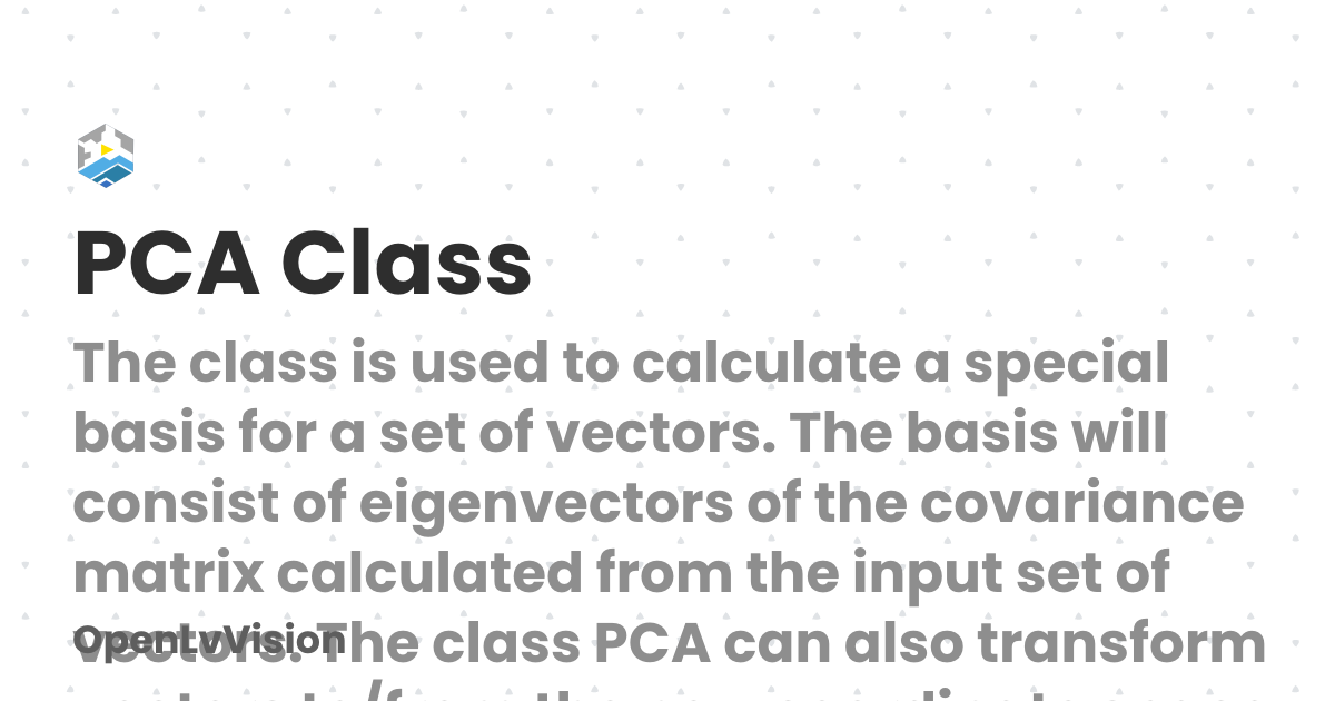 PCA Class | OpenLvVision