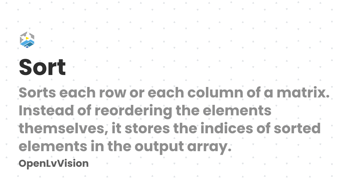 Sort | OpenLvVision