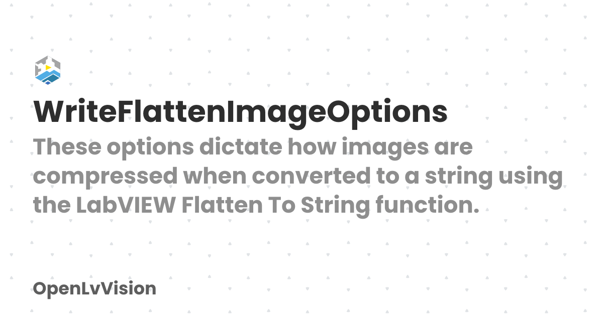 WriteFlattenImageOptions | OpenLvVision