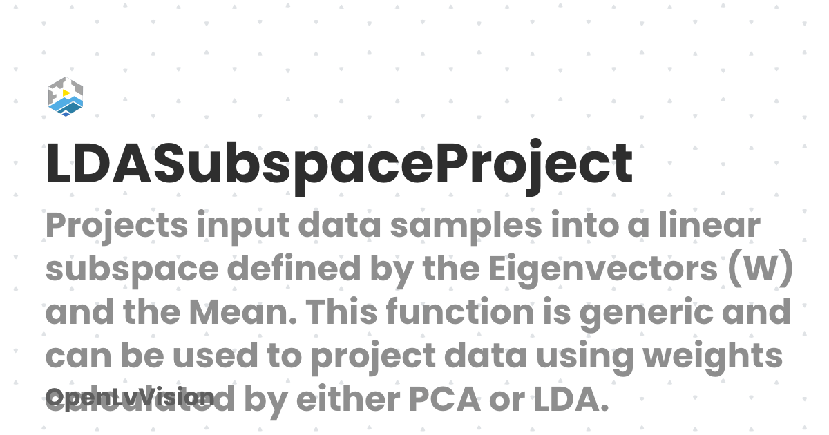 LDASubspaceProject | OpenLvVision
