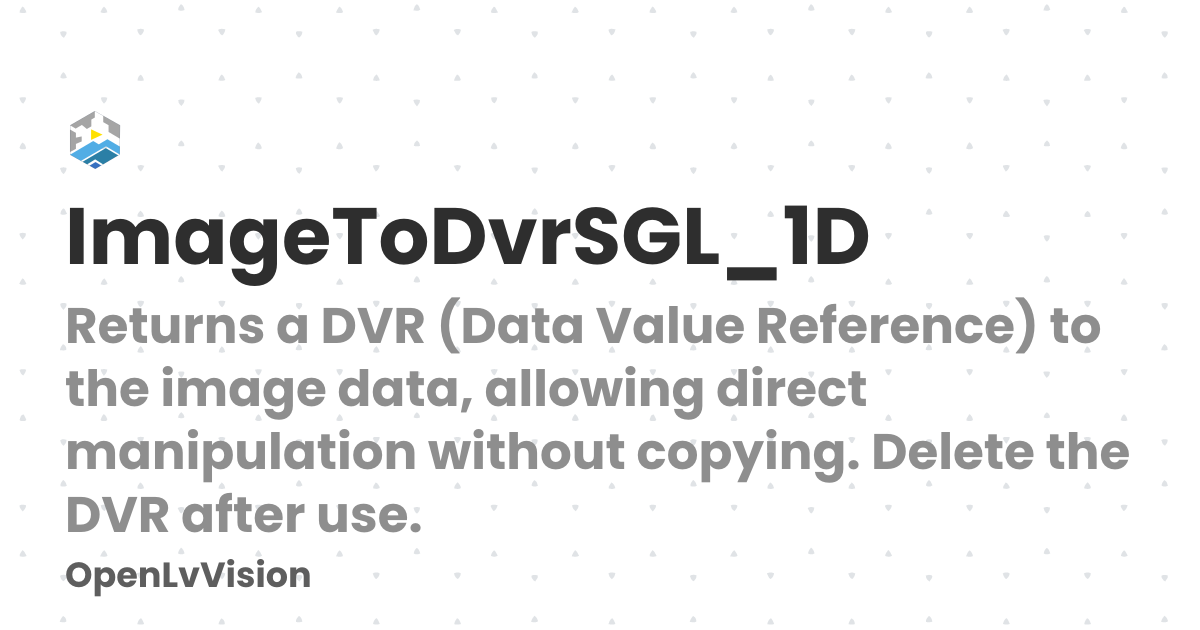 ImageToDvrSGL_1D | OpenLvVision