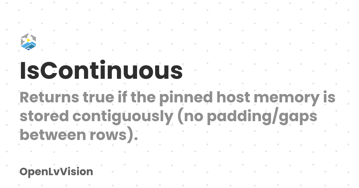 IsContinuous | OpenLvVision