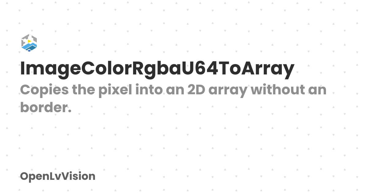 ImageColorRgbaU64ToArray | OpenLvVision