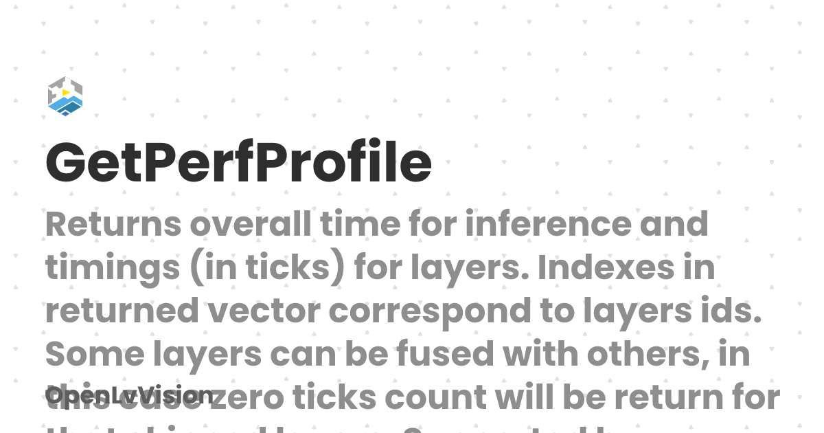 GetPerfProfile | OpenLvVision