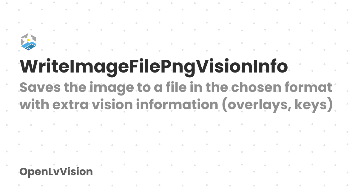 WriteImageFilePngVisionInfo | OpenLvVision