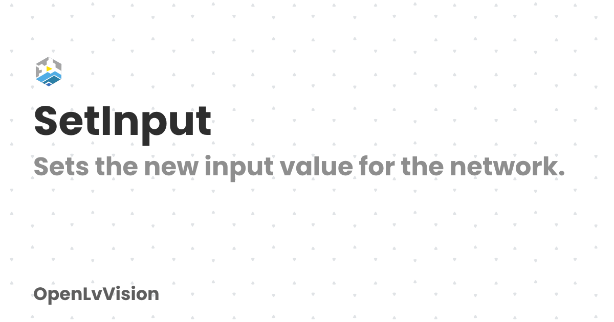SetInput | OpenLvVision