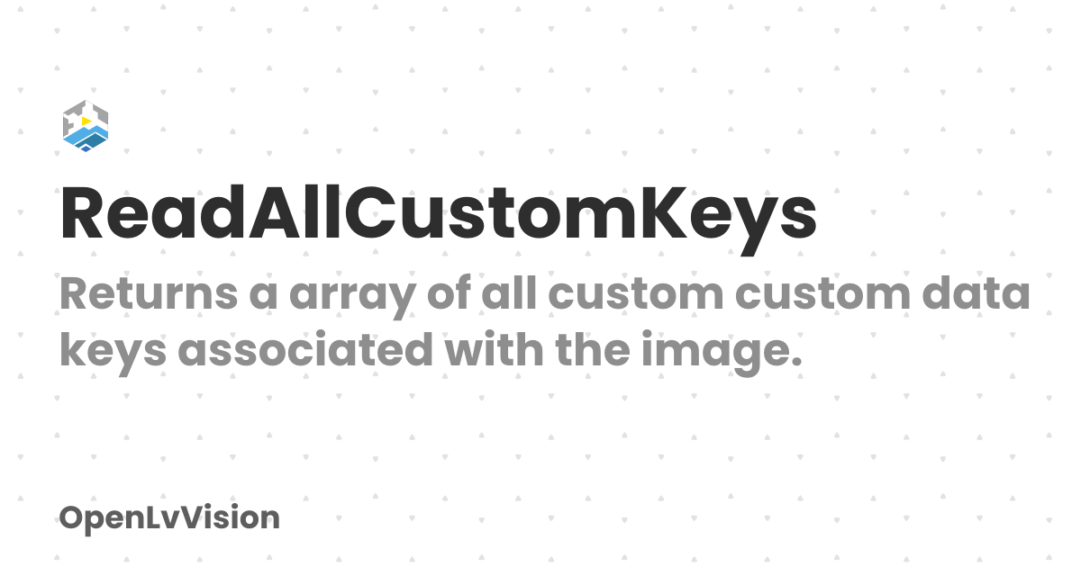 ReadAllCustomKeys | OpenLvVision