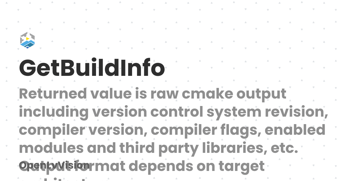GetBuildInfo | OpenLvVision