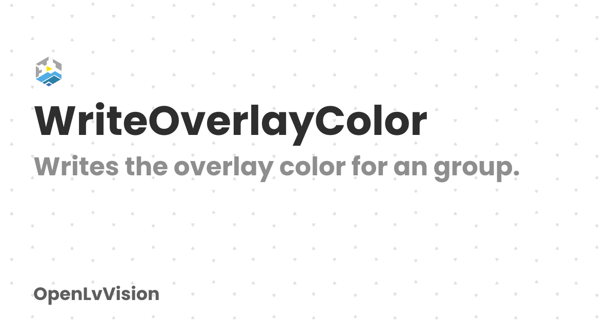 WriteOverlayColor | OpenLvVision