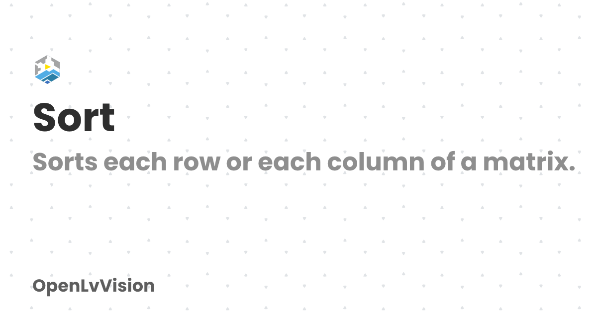 Sort | OpenLvVision